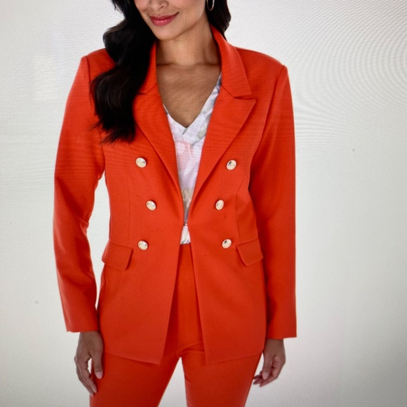 NWT Frank Lyman orange blazer size 10  $306 - Picture 2 of 6